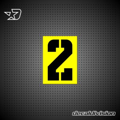 Reflective Number Sticker 2 - Stencil Square